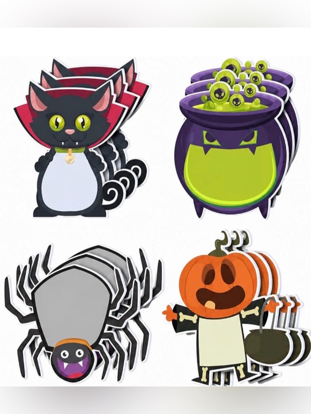 60 Halloween Sticky Notes Pick 1 Set Bats, Spiders, Skulls, Candy, Cats, Gifts